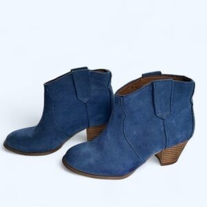 Aldo Haviax Blue Suede Leather Ankle Boots Booties Women's Size 7.5 VGC